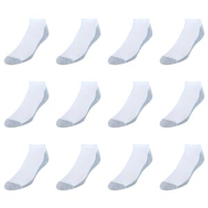 Hanes Men's, X-Temp Cushioned No Show Socks, 12-Pack, White, 6-12