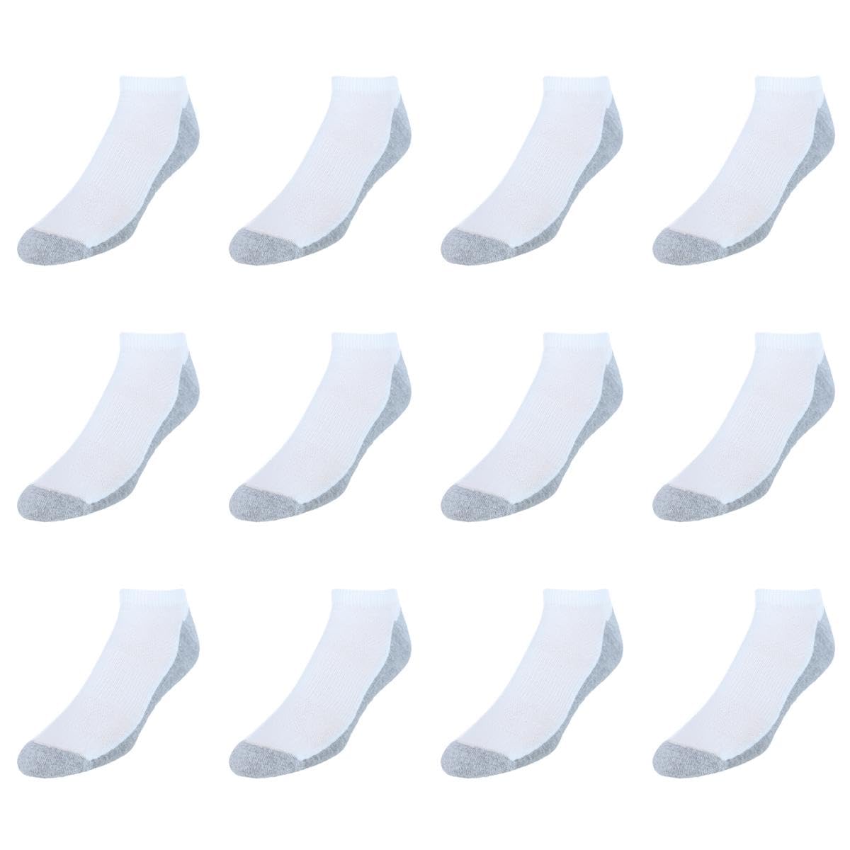 Hanes Men's, X-Temp Cushioned No Show Socks, 12-Pack, White, 6-12