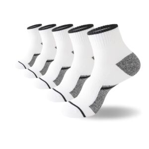 padfom mens athletic ankle socks low cut cushioned breathable running sports socks 5 pack