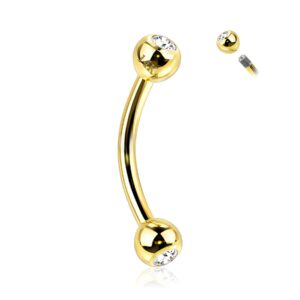 cocharm 14k yellow gold eyebrow rings 16g real gold eyebrow piercing 8mm solid gold eyebrow barbell 16g cute yellow gold rook earrings 14k gold rook barbell