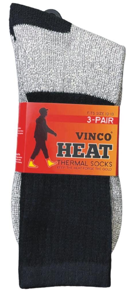 Vinco Thermal Socks 6 & 12 Pairs Insulated for cold weather Premium Comfortable Warm Winter Socks (9-11)