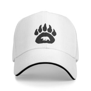 native american bear claw adjustable trucker hat baseball cap men and women adjustable casual duck tongue hat white