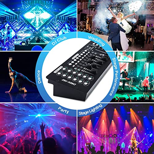 TCFUNDY DMX 512 Controller, 192 Channel DMX Light Controller Stage Lighting Console for Party DJ Disco Lights Show Night Club