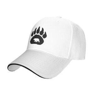 Native American Bear Claw Adjustable Trucker Hat Baseball Cap Men and Women Adjustable Casual Duck Tongue Hat White