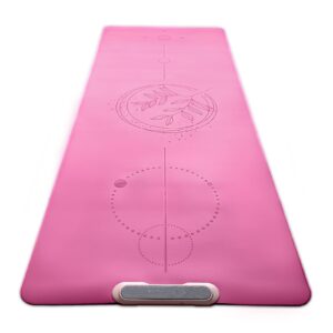 COOLU Innovative Yoga Mat For Home Workout And Outdoor Exercises - Non-Slip Thick Yoga Mat for Fitness, Pilates, Stretching - Eco Friendly Pink Yoga Mat For Working Out for Women and Men