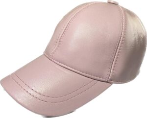 leather hat adjustable men's genuine leather plain baseball cap for outdoor sports hat classic referee cap pink