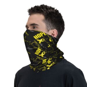 POOEDSO Breathable Hope for A Cure Ewings Sarcoma Awareness Neck Gaiter Double Sided Printing Multipurpose Balaclava Face Masks for Men Women Bandanas Sports Mask White