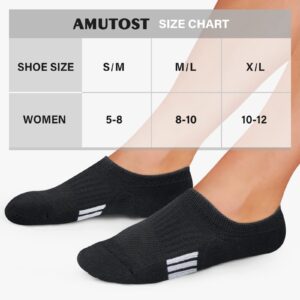 Amutost No Show Socks Womens Athletic Ankle Cushioned Socks