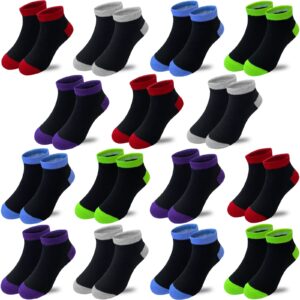 Tsmollyu 15 Pairs Kids Low Cut Socks Half Cushion Sport Ankle Athletic Socks for Little Big Kids(4-6 Years)