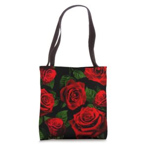 ATELIER H Artisan "Novelty Red Rose Art" Tote Bag