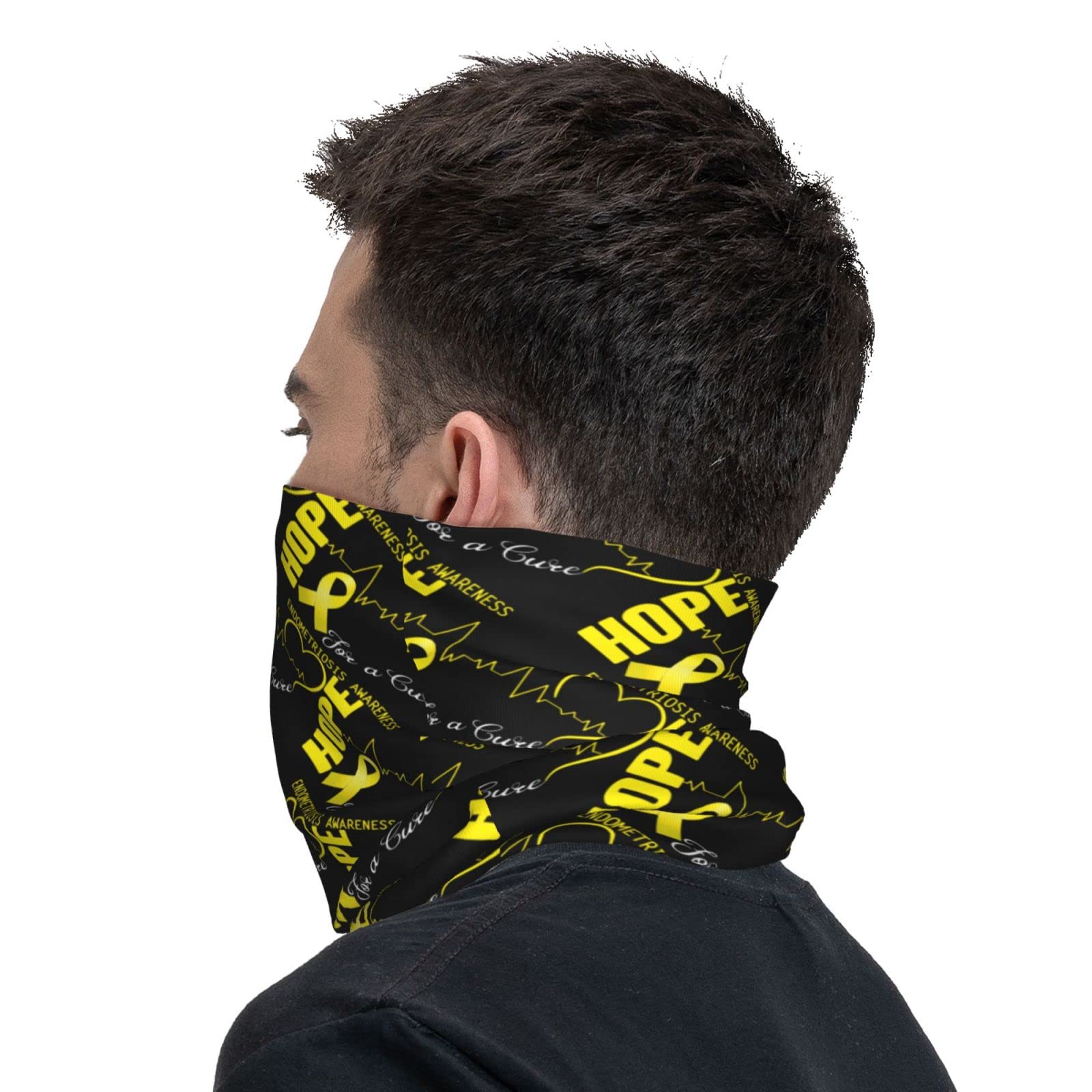 POOEDSO Breathable Hope for A Cure Ewings Sarcoma Awareness Neck Gaiter Double Sided Printing Multipurpose Balaclava Face Masks for Men Women Bandanas Sports Mask White