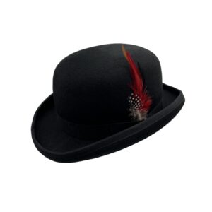 Black Bowler Hat for Men 100% Wool Derby Hat Mens Dress Hat Fedora Hats for Men Top Hat for Costumes