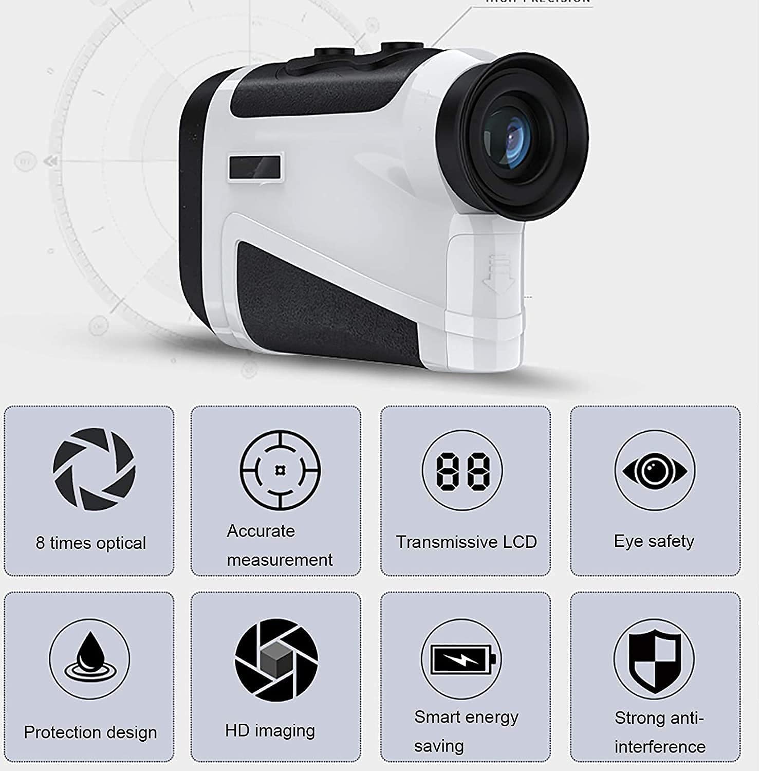 FEABCR Handheld Golf Rangefinder, Laser rangefinder, High-Precision Flag Lock Distance, Rangefinder for Golfing,Target Shooting and Hunting,Rangefinder Telescope Altimeter Electronic Ruler Outdoor for