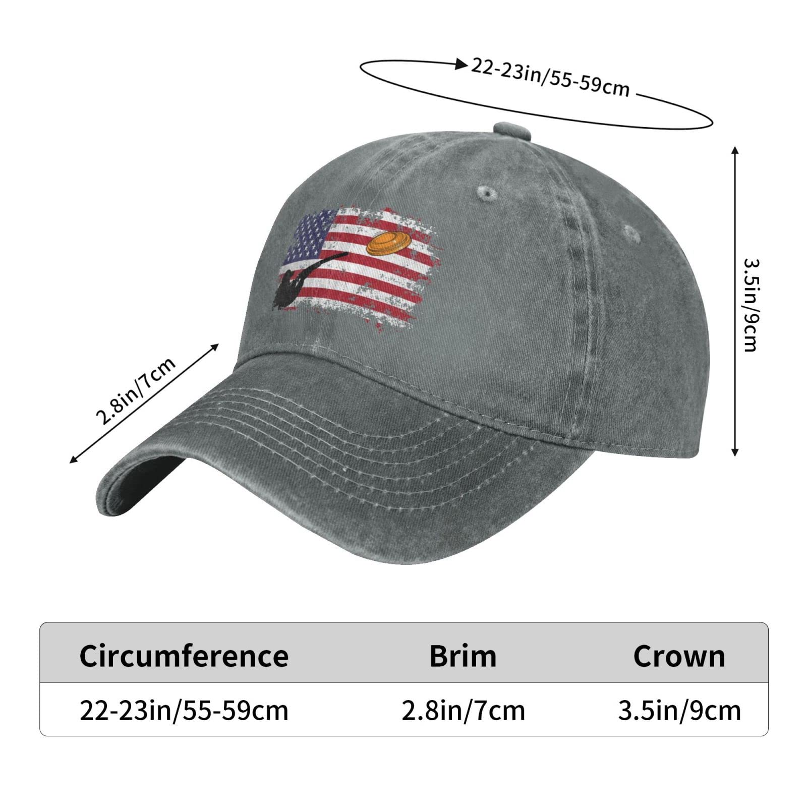 Skeet Shooting USA Flag Trap Shooting Clay Pigeon Unisex Baseball Cap Cotton Fits Men Women Washed Denim Adjustable Dad Hat