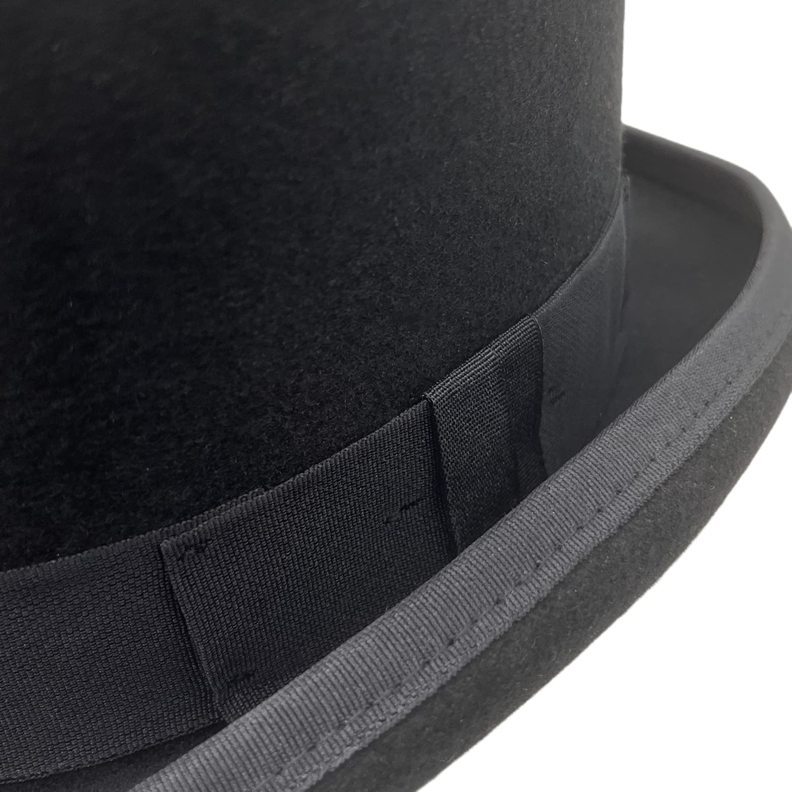 Black Bowler Hat for Men 100% Wool Derby Hat Mens Dress Hat Fedora Hats for Men Top Hat for Costumes