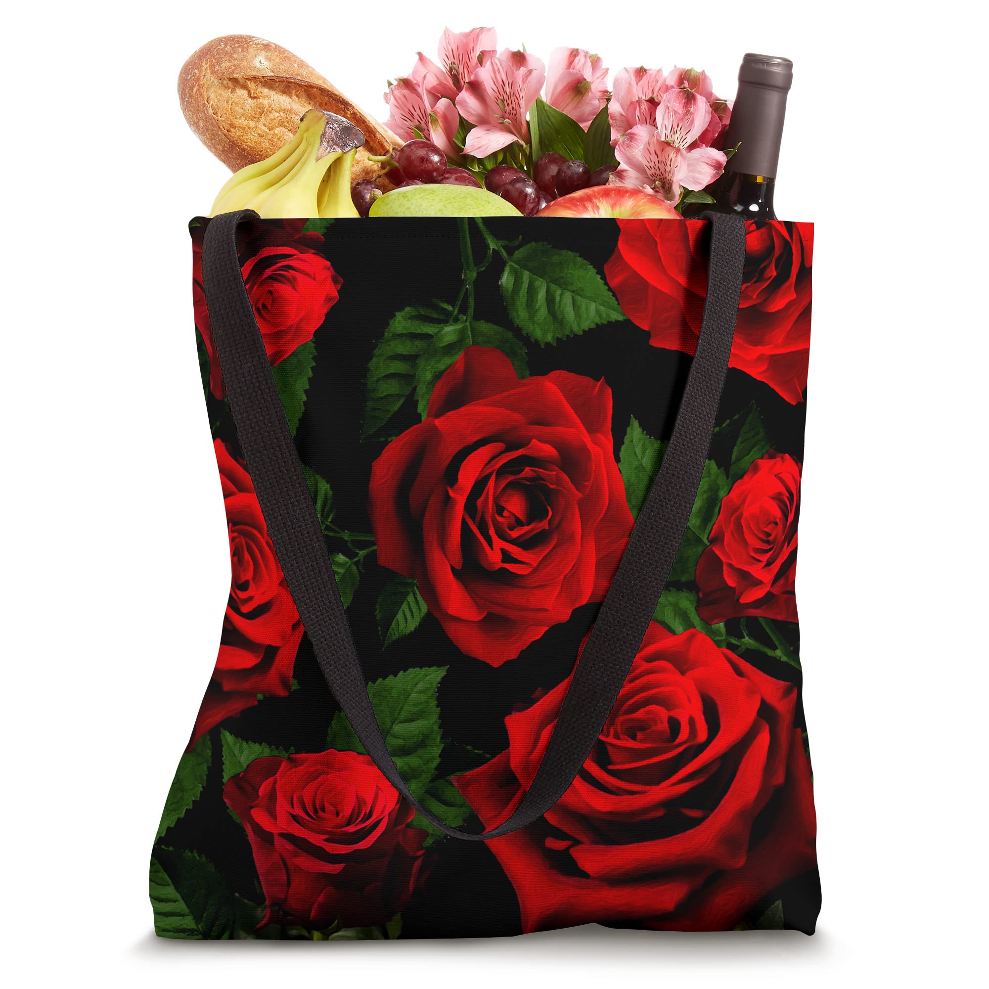 ATELIER H Artisan "Novelty Red Rose Art" Tote Bag