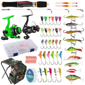 dr.fish ice fishing rod and reel combo with 2 ice spinning reels ice fishing gears equipment ice fishing pole ice jig lures