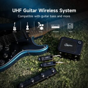 MOOER GWU4 UHF Wireless System Transmiter Reciever, 4 Channels Rechargeble for Electric Guitar Instrument, Bass Guitar, Guitar Amp(Black)