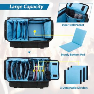 HODRANT Large DJ Gig Bag, Travel DJ Cable File Case with Padded Bottom & Detachable Dividers, DJ Gear Storage Organizer for Microphones, 14" Laptop, Sound Equipment & Music Instrument, Black, Bag Only