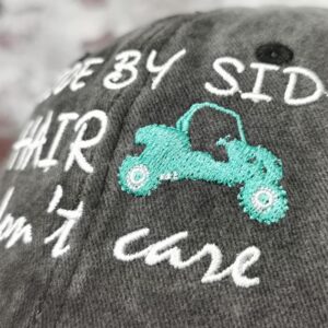 Hepandy Embroidered Side by Side Hair Don't Care Trucker Hat, Embroidery Mesh Baseball Cap for Kids Women Men, Adjustable Dad Hat