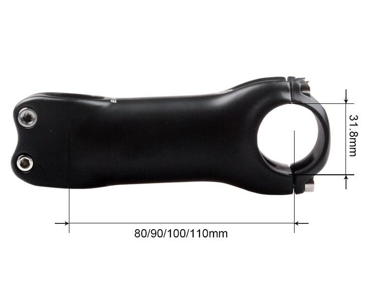 ZECHAO Carbon Fiber 31.8mm Mountain Stems,All Carbon Fiber Mountain Road Bike Stem 6/17 Degree Positive and Negative 80-110mm Bike Stem (Color : 17 Degree, Size : 110mm)