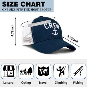 singwe Crew Hat Captain Hat Boat Accessories Skipper Baseball Cap Navy-Blue Sailor Trucker Hat for Men Women