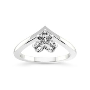 1 carat | igi certified heart shape lab grown diamond engagement ring for women | 14k or 18k in white, yellow or rose gold | janes chevron diamond ring |fg-vs1-vs2 quality friendly diamonds engagement ring