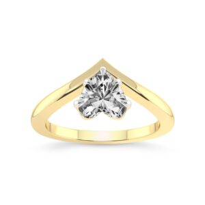 1 Carat | IGI Certified Heart shape Lab Grown Diamond Engagement Ring For Women | 14K Or 18K in White, Yellow Or Rose Gold | Janes Chevron Diamond Ring |FG-VS1-VS2 Quality Friendly Diamonds Engagement Ring