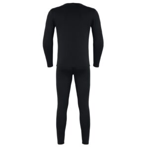 Mens Long Johns Thermal Set Winter Warm Heavyweight Long Johns Base Layer Fleece Lined Base Layer Set(Black,4X-Large)