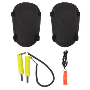 Ice Fishing Security Tool Retractable Ice Picks Hard EVA Knee Pads and Non Nuclear Whistle for Protection Outdoor (Yellow) Other Fishing Tools and Accessories