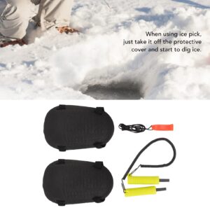 Ice Fishing Security Tool Retractable Ice Picks Hard EVA Knee Pads and Non Nuclear Whistle for Protection Outdoor (Yellow) Other Fishing Tools and Accessories