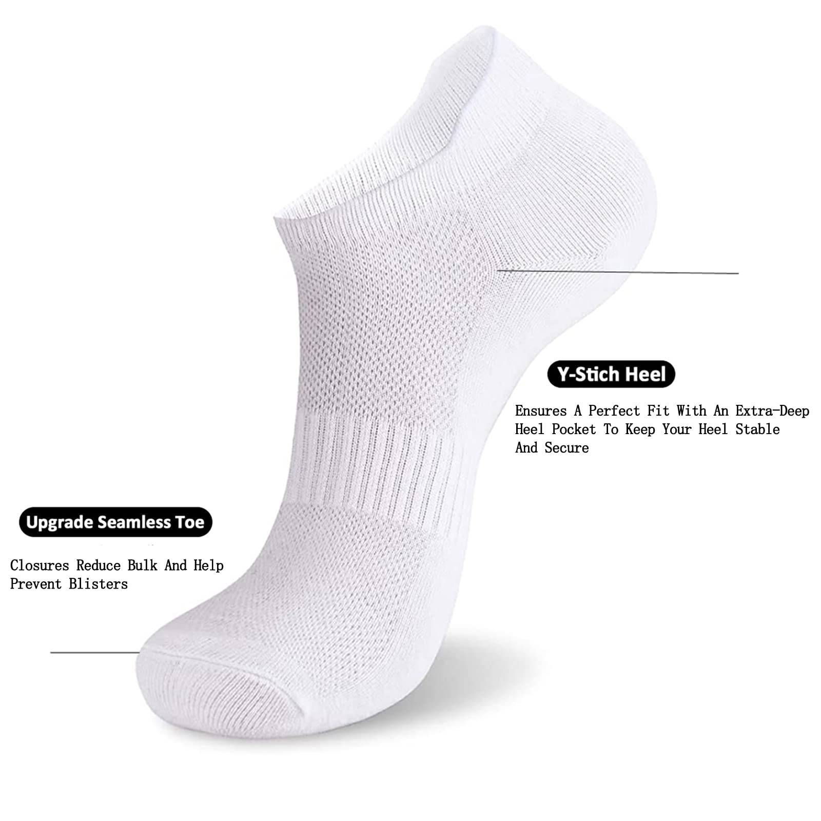 brookhaus Women Ankle Socks, 6/10 Pairs Athletic Socks for Women, Low Cut Running Cotton Socks, No-Show Sport Socks With Tab