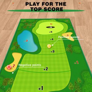 TOY Life Chipping Golf Practice Mats Golf Training Mat Indoor Outdoor Games for Adults Family Kids Outdoor Play Equipment Stick Chip Backyard Game (Copyrighted)(No Club Included)