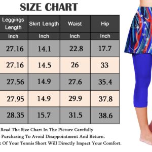 MSACRH Women’s Tennis Skirted Leggings with Pockets Active Skort Athletic Ruffle Pleated Golf Skapri with Skirt