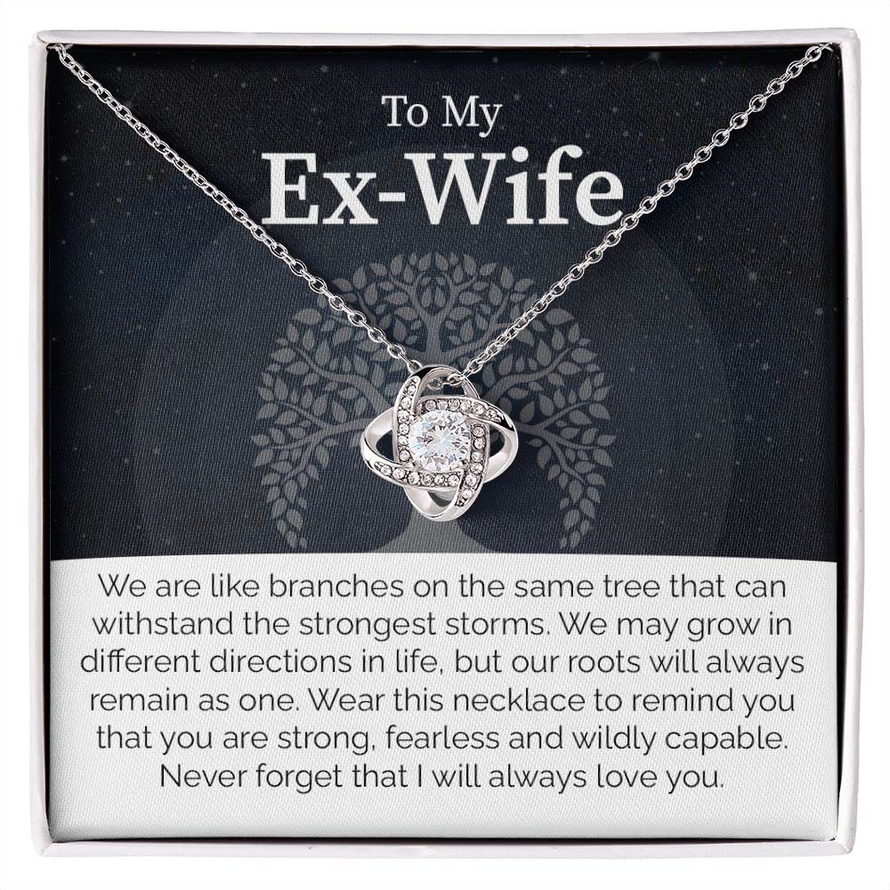 Jewelayer To My Ex-Wife Necklace, Beautiful Best Ex Wife Jewelry Gift On Her Anniversary/Birth Day Or Christmas Day From Ex Husband, Love Knot Necklace Funny Ex-Wife Jewelry Gift, Surprise Gift Idea