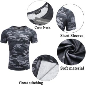 COOFANDY Men 3 Pack Workout Shirt Short Sleeve Gym Bodybuilding Muscle Shirts Base Layer Fitness Tee Top