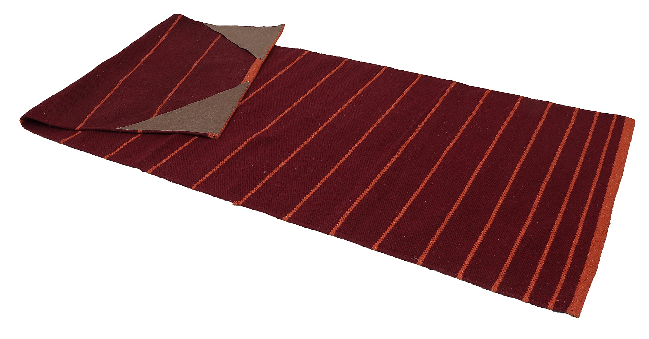 KD Yoga Rug Blanket Convert Plastic Yoga Mat to Eco Friendly 100% Cotton Reipping with Corner Pocket (Red-Orange)