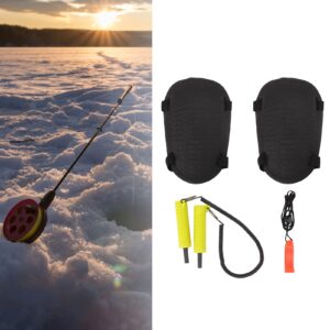 Ice Fishing Security Tool Retractable Ice Picks Hard EVA Knee Pads and Non Nuclear Whistle for Protection Outdoor (Yellow) Other Fishing Tools and Accessories