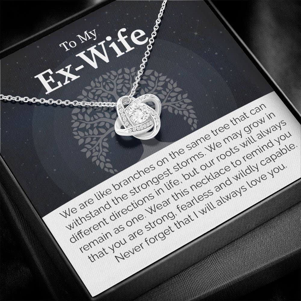 Jewelayer To My Ex-Wife Necklace, Beautiful Best Ex Wife Jewelry Gift On Her Anniversary/Birth Day Or Christmas Day From Ex Husband, Love Knot Necklace Funny Ex-Wife Jewelry Gift, Surprise Gift Idea