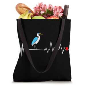 Great Blue Heron Heartbeat - Bird Owner Gifts Tote Bag