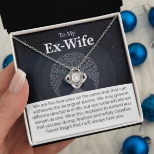 Jewelayer To My Ex-Wife Necklace, Beautiful Best Ex Wife Jewelry Gift On Her Anniversary/Birth Day Or Christmas Day From Ex Husband, Love Knot Necklace Funny Ex-Wife Jewelry Gift, Surprise Gift Idea