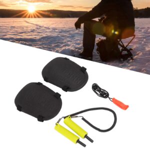 Ice Fishing Security Tool Retractable Ice Picks Hard EVA Knee Pads and Non Nuclear Whistle for Protection Outdoor (Yellow) Other Fishing Tools and Accessories