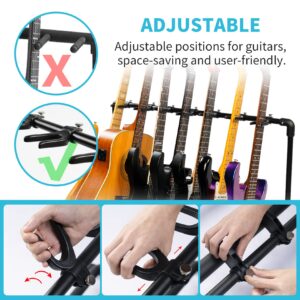 GUITTO Multi Guitar Rack Stand Foldable Universal Display Rack Portable Guitar Holder for Band Stage Bass Acoustic Guitar -7 Holder GGS-11