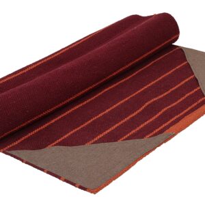 KD Yoga Rug Blanket Convert Plastic Yoga Mat to Eco Friendly 100% Cotton Reipping with Corner Pocket (Red-Orange)