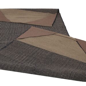 KD Yoga Rug Blanket Convert Plastic Yoga Mat to Eco Friendly 100% Cotton Gripping with Corner Pocket (Grey-Navy)