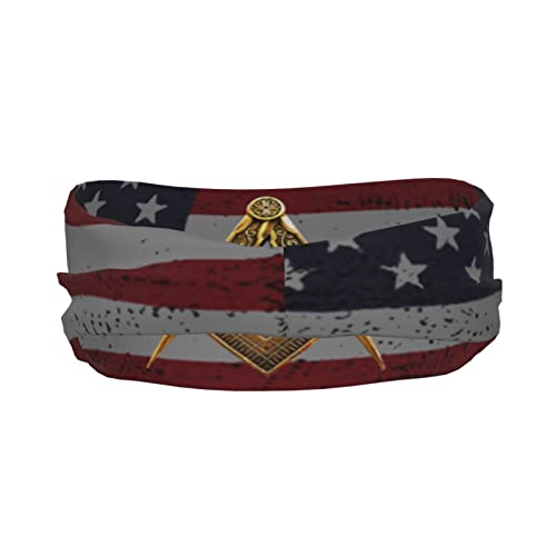 USA Mason Flag Gainesville Masonic Sports Headbands Unisex Yoga Non-Slip Quick-Drying Workout Hairband