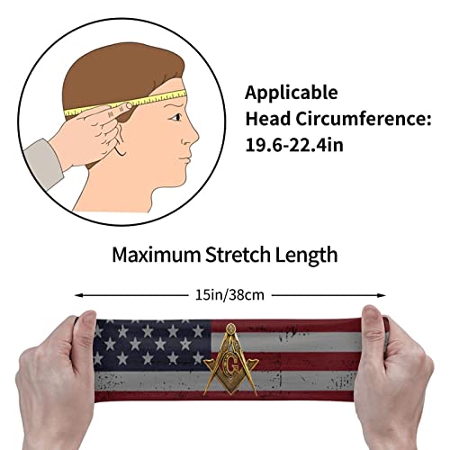 USA Mason Flag Gainesville Masonic Sports Headbands Unisex Yoga Non-Slip Quick-Drying Workout Hairband