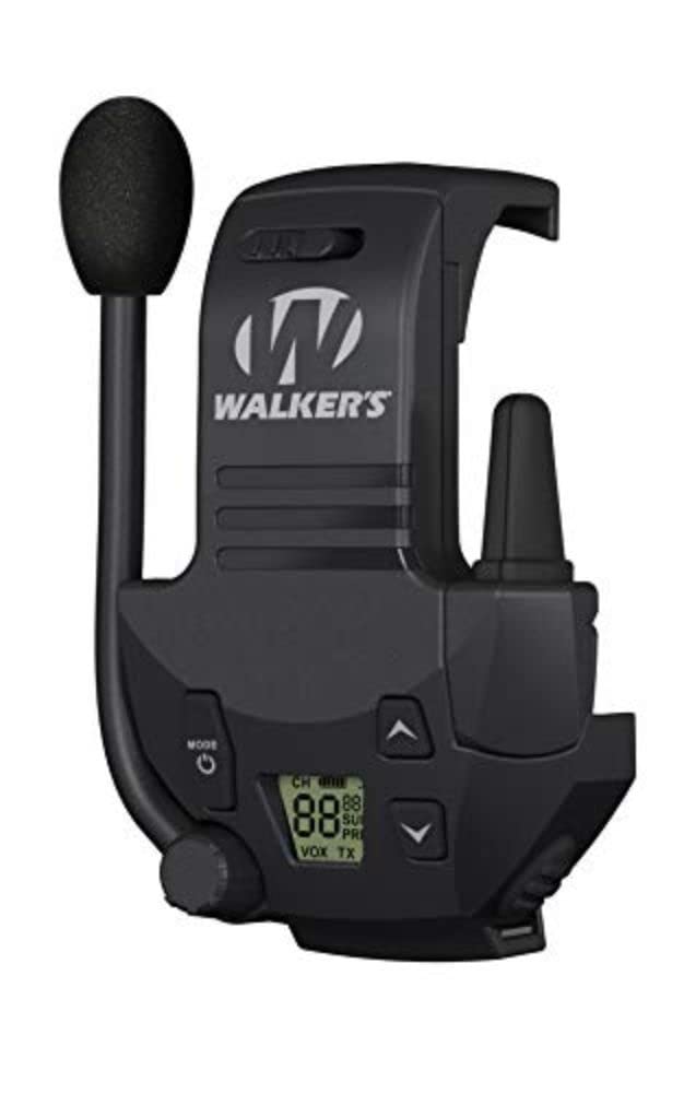 Walker's GWP-RSEMPAT-FDE Electronic Muffs & Razor Walkie Talkie Handsfree Communication up to 3 Miles Black