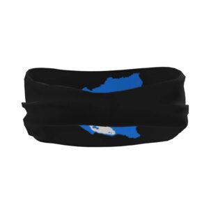 Map of Nicaragua Flag Sports Headbands Unisex Yoga Non-Slip Quick-Drying Workout Hairband