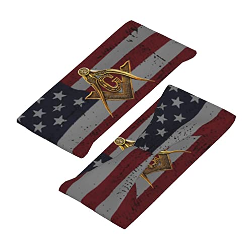 USA Mason Flag Gainesville Masonic Sports Headbands Unisex Yoga Non-Slip Quick-Drying Workout Hairband